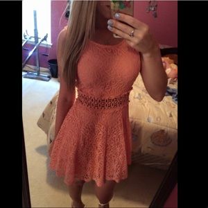 Coral lace dress